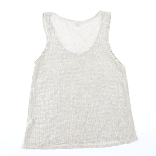 River Island Womens Gold Polyester Basic Tank Size 8 Scoop Neck