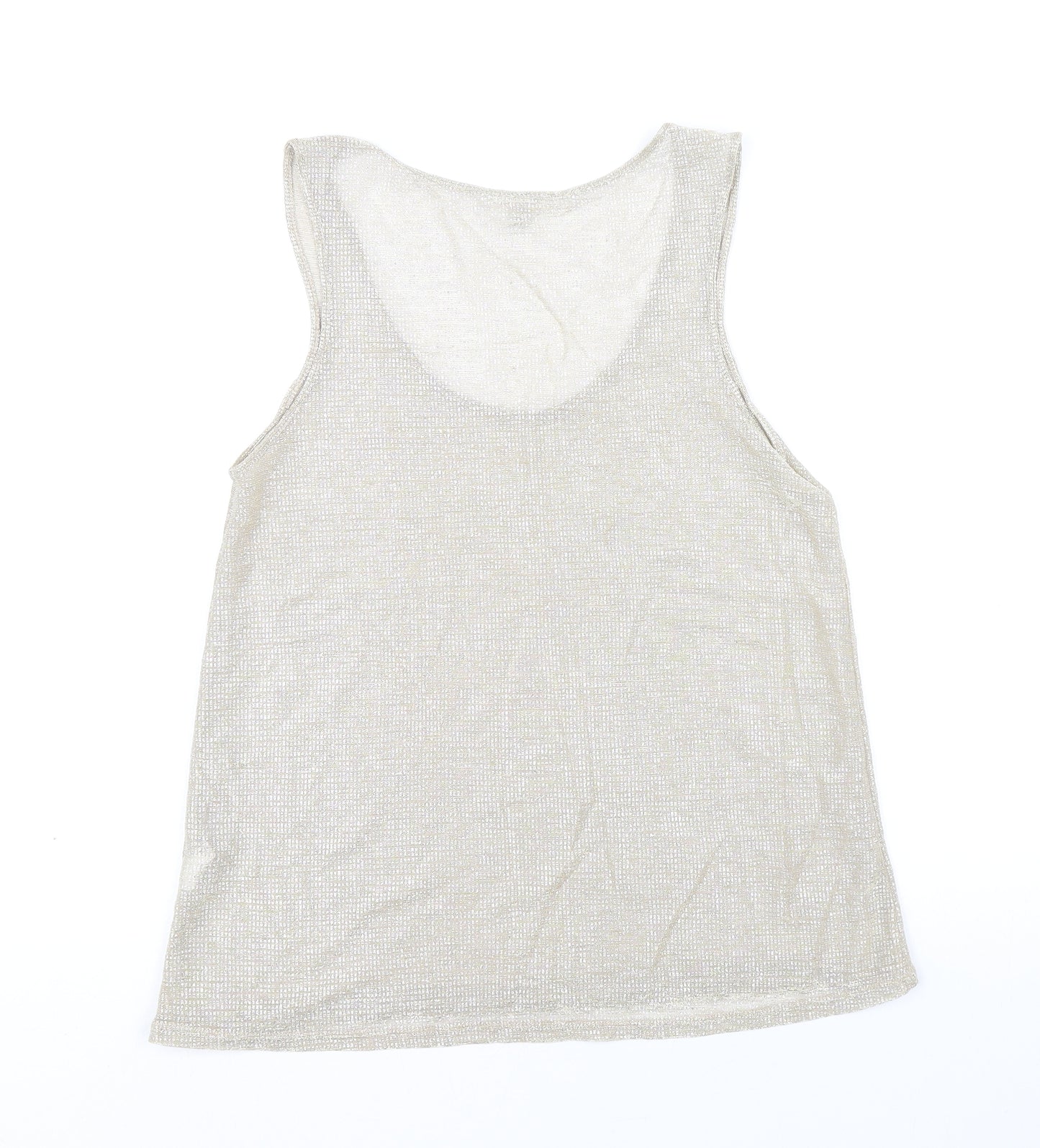 River Island Womens Gold Polyester Basic Tank Size 8 Scoop Neck