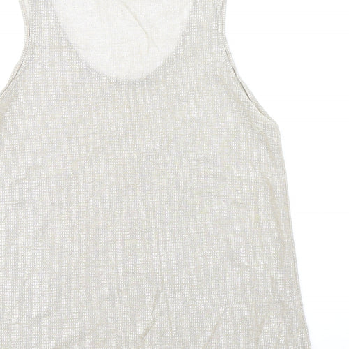 River Island Womens Gold Polyester Basic Tank Size 8 Scoop Neck