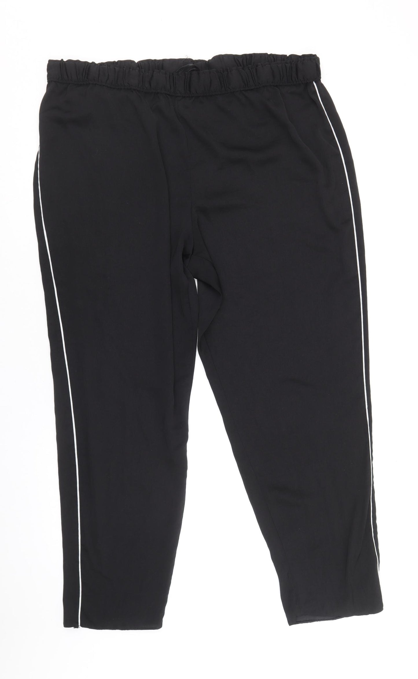 Marks and Spencer Womens Black Polyester Jogger Trousers Size 18 Regular