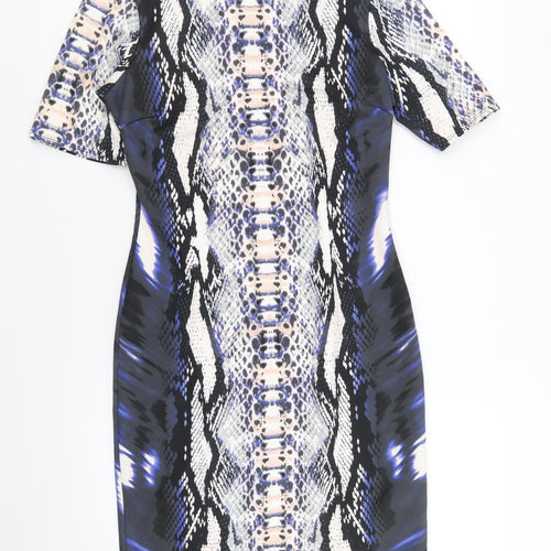 Julien Macdonald Womens Multicoloured Geometric Polyester A-Line Size 12 Round Neck Pullover