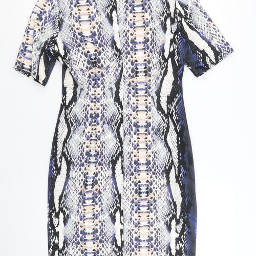 Julien Macdonald Womens Multicoloured Geometric Polyester A-Line Size 12 Round Neck Pullover