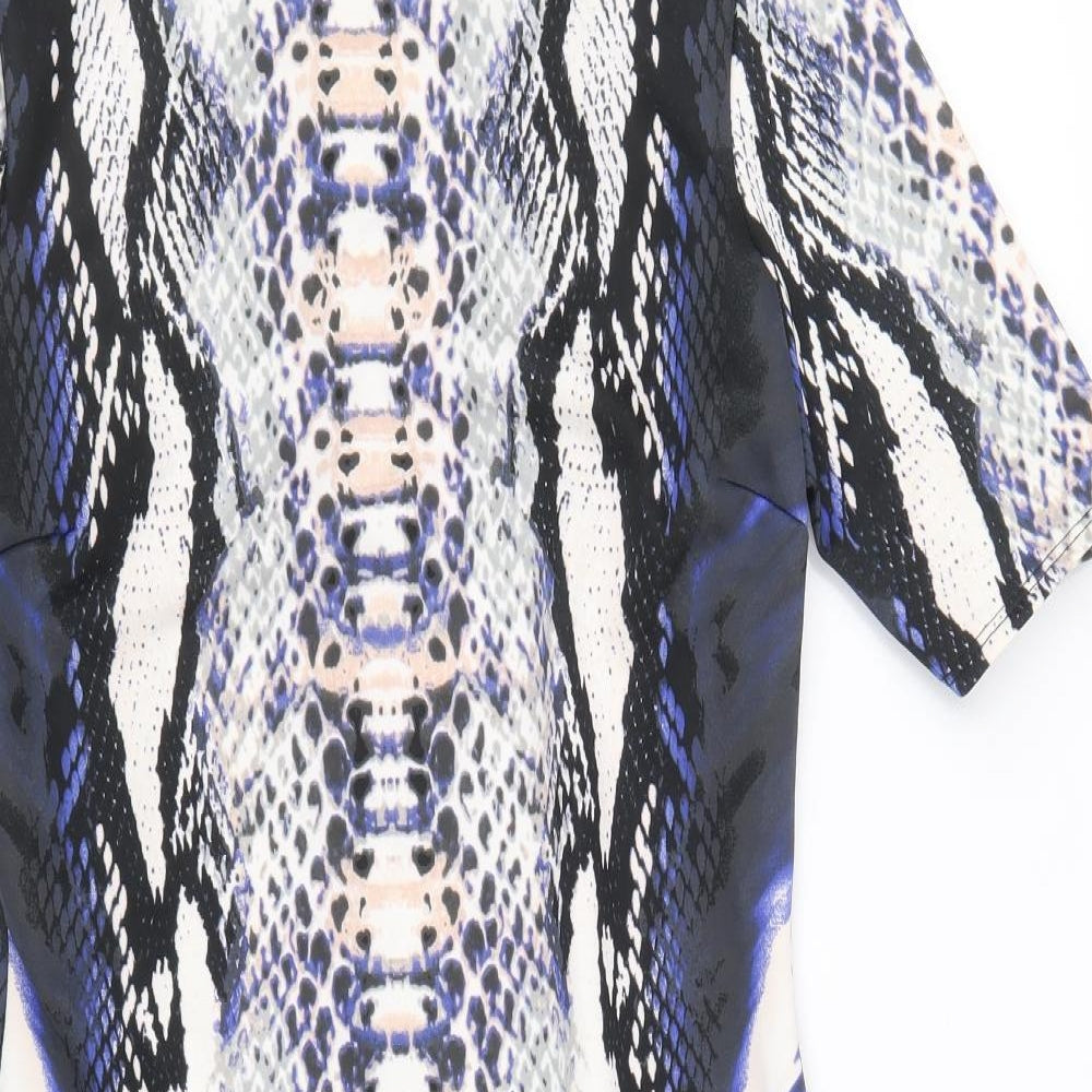 Julien Macdonald Womens Multicoloured Geometric Polyester A-Line Size 12 Round Neck Pullover