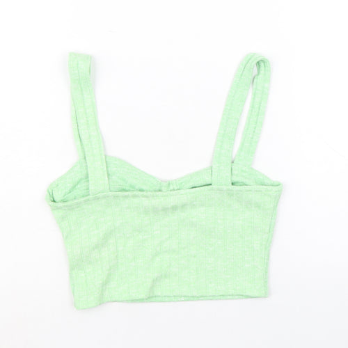Monki Womens Green Polyester Cropped Tank Size XS Sweetheart