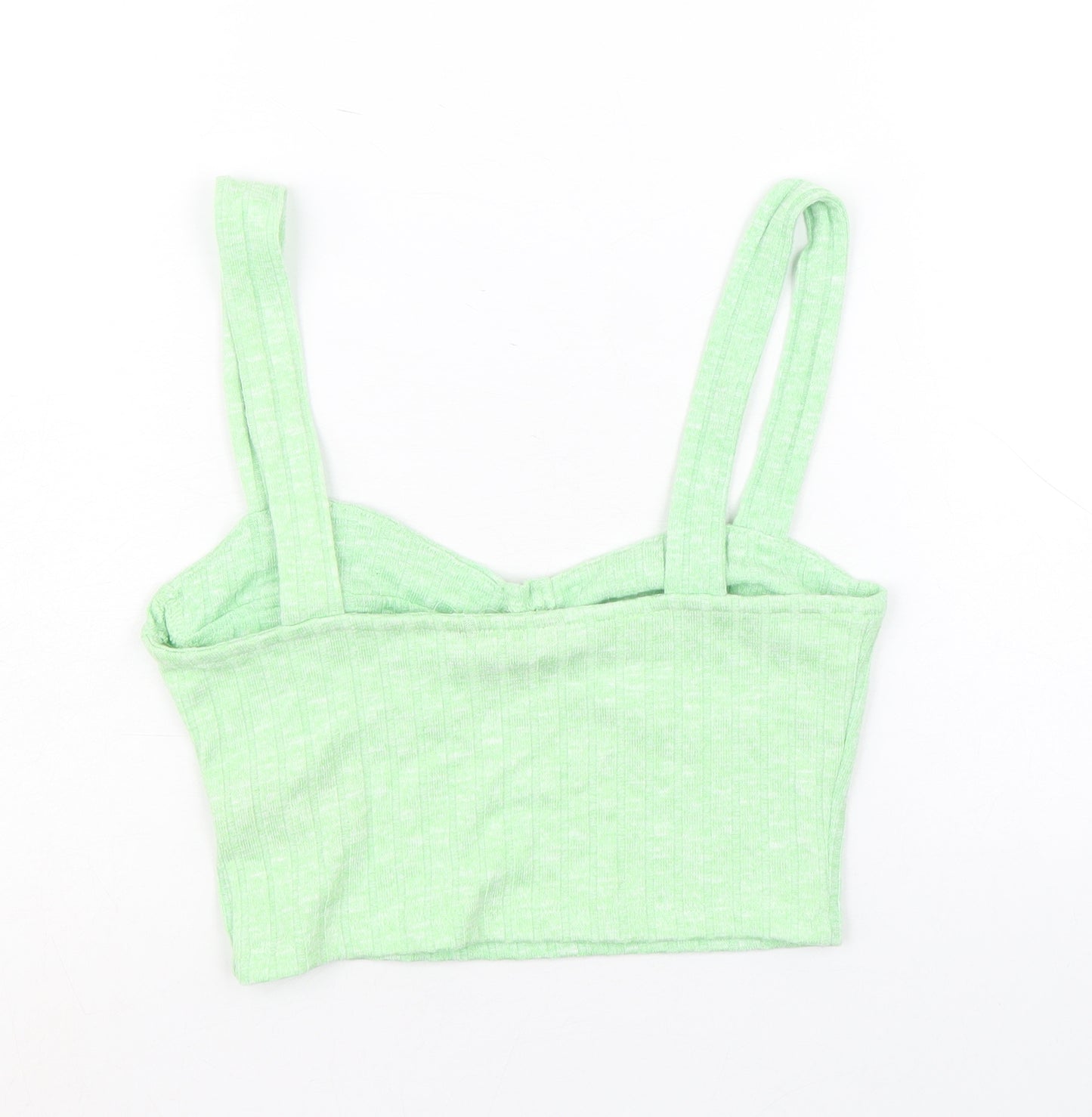 Monki Womens Green Polyester Cropped Tank Size XS Sweetheart