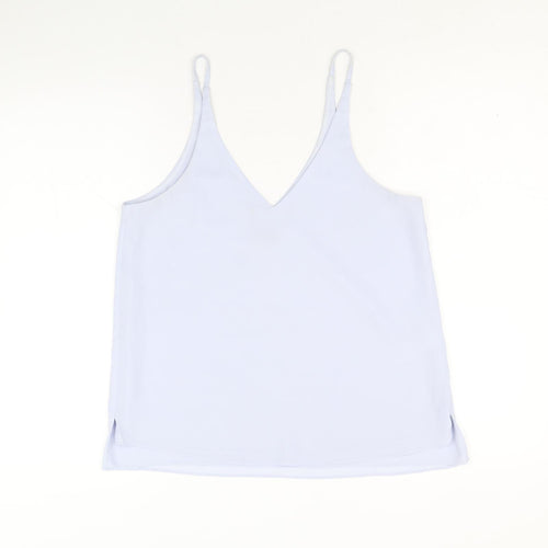 Topshop Womens Blue Polyester Basic Tank Size 10 V-Neck