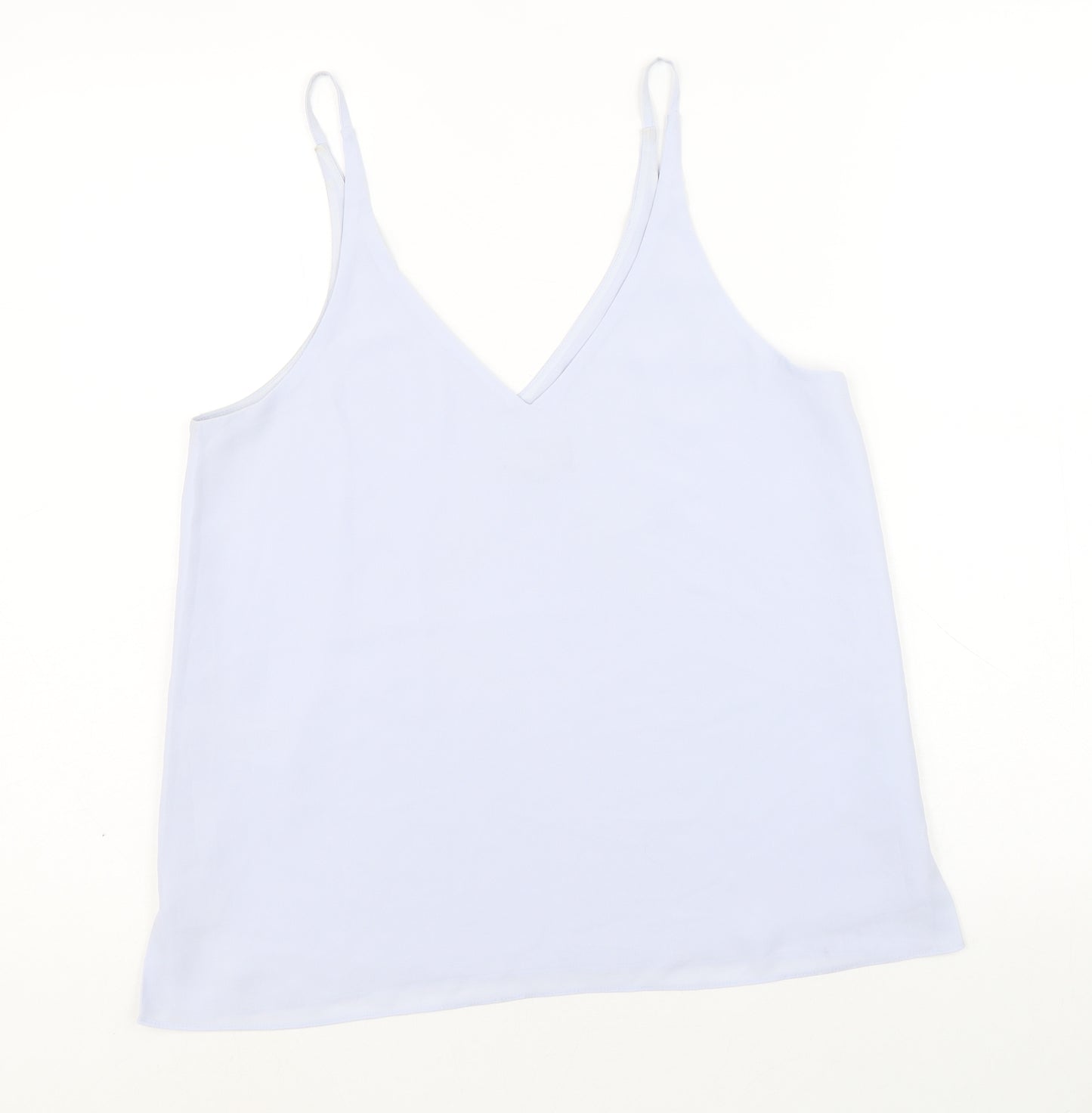 Topshop Womens Blue Polyester Basic Tank Size 10 V-Neck