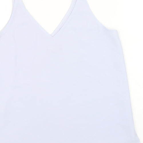 Topshop Womens Blue Polyester Basic Tank Size 10 V-Neck