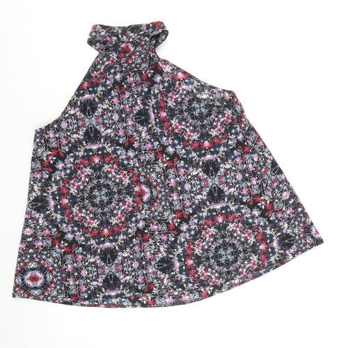 BCBGeneration Womens Multicoloured Geometric Polyester Basic Tank Size M Round Neck