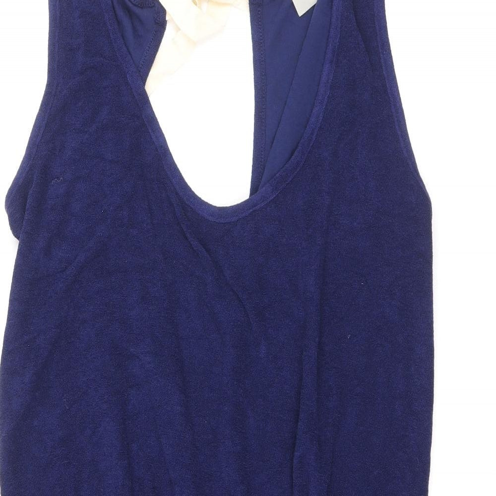 ASOS Womens Blue Viscose Playsuit One-Piece Size 14 Tie
