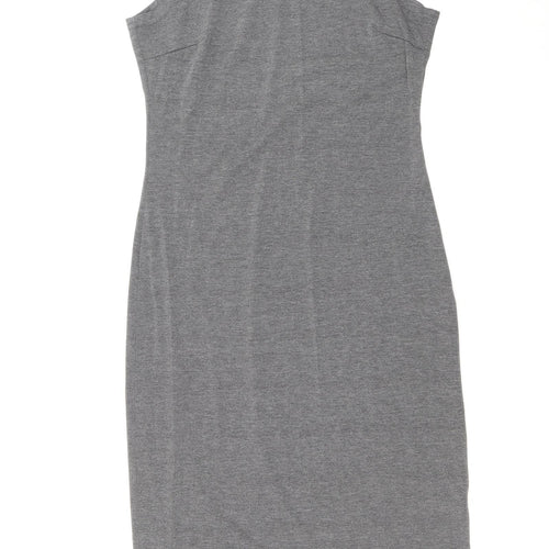 True Decadence Womens Grey Polyester Bodycon Size 8 Roll Neck Pullover