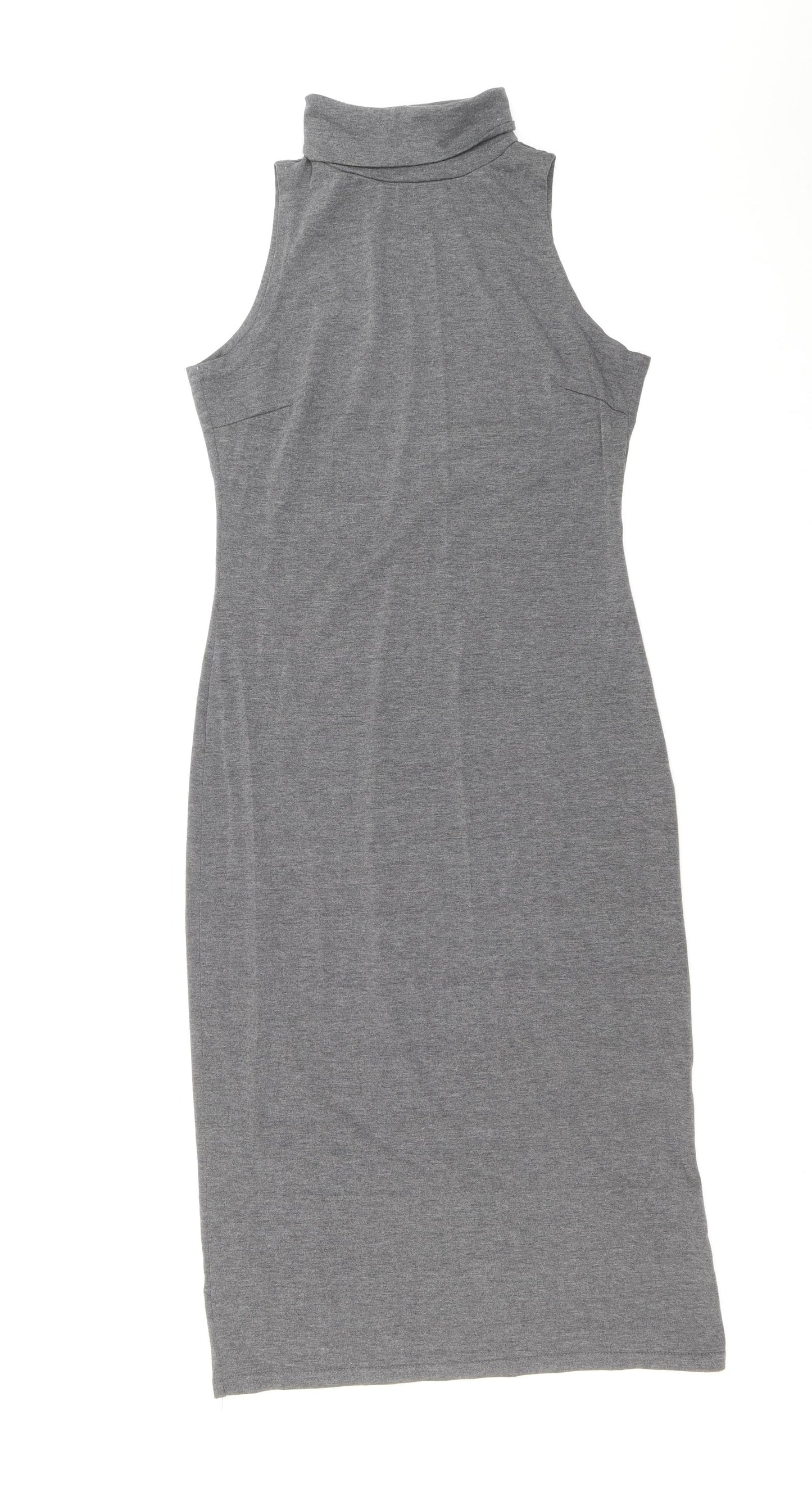 True Decadence Womens Grey Polyester Bodycon Size 8 Roll Neck Pullover