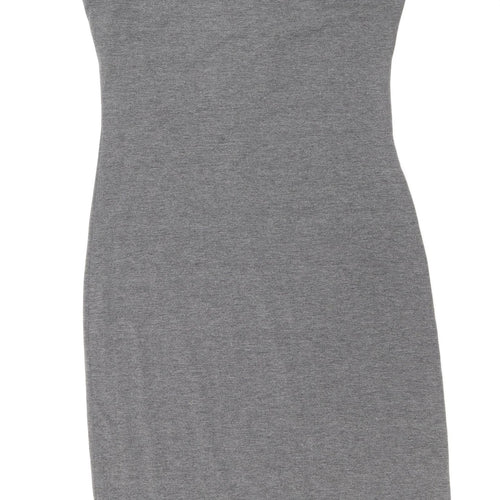 True Decadence Womens Grey Polyester Bodycon Size 8 Roll Neck Pullover