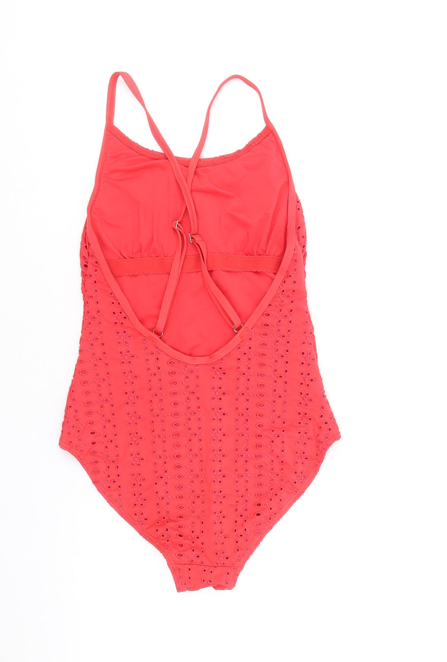 NEXT Womens Red Polyester One Piece Size 8 - Broderie Anglaise