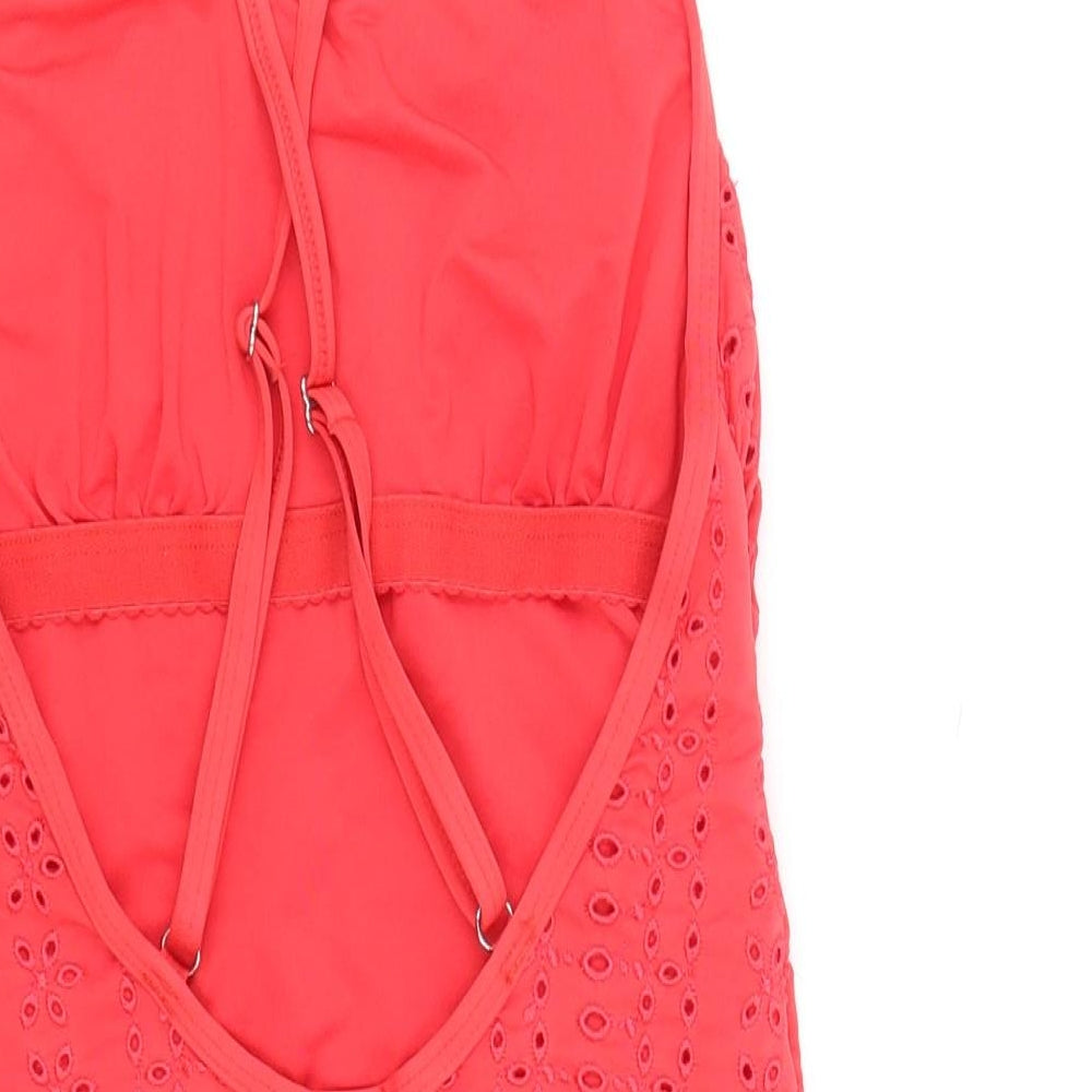 NEXT Womens Red Polyester One Piece Size 8 - Broderie Anglaise