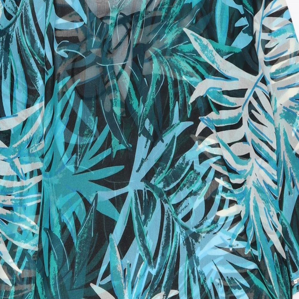 Coral Bay Womens Multicoloured Geometric Polyester Cover Up Size L - Palm Leaf Print