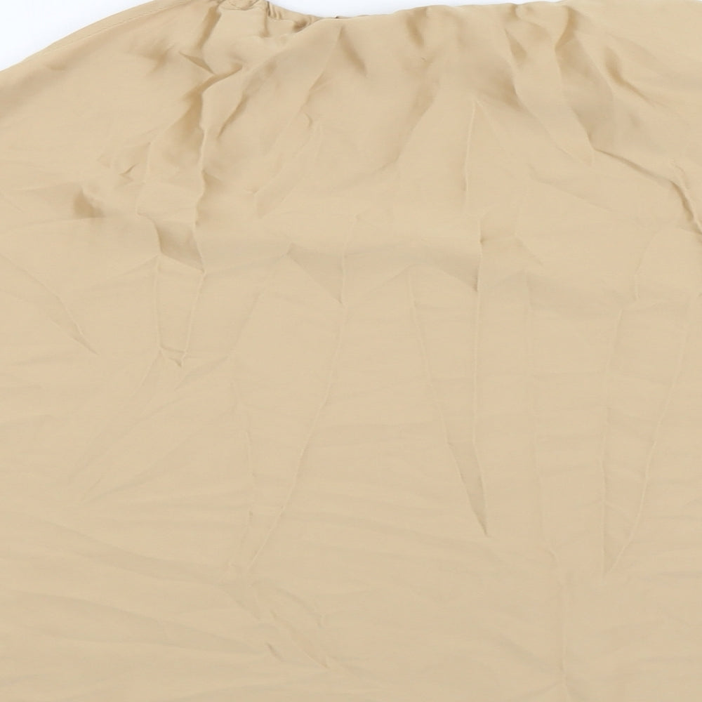 Zara Womens Beige Polyester Basic Blouse Size S Round Neck