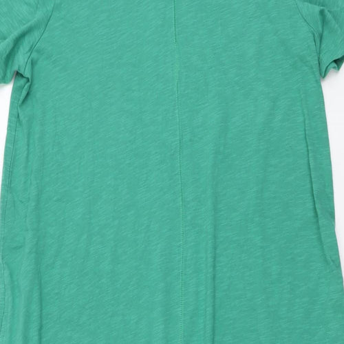 Marks and Spencer Womens Green Cotton T-Shirt Dress Size 16 Round Neck Pullover
