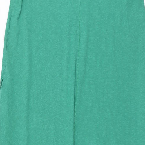 Marks and Spencer Womens Green Cotton T-Shirt Dress Size 16 Round Neck Pullover