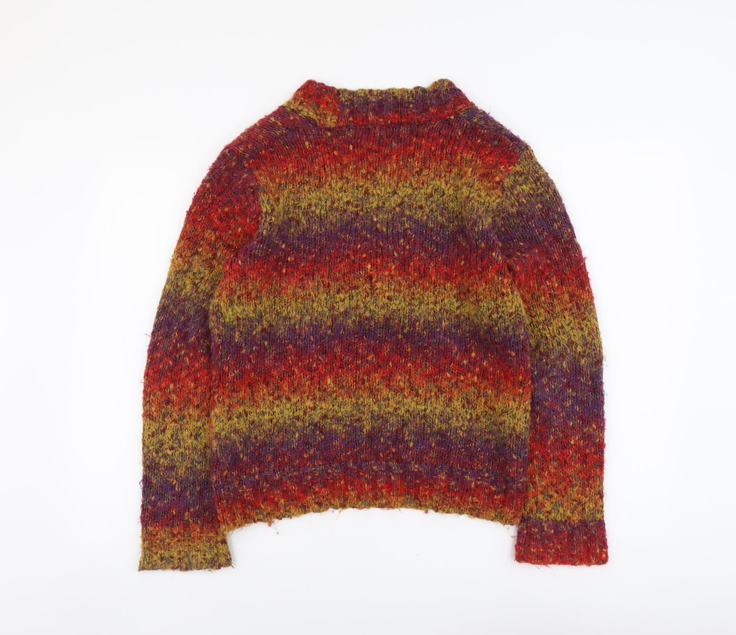 Per Una Womens Multicoloured Round Neck Acrylic Cardigan Jumper Size M
