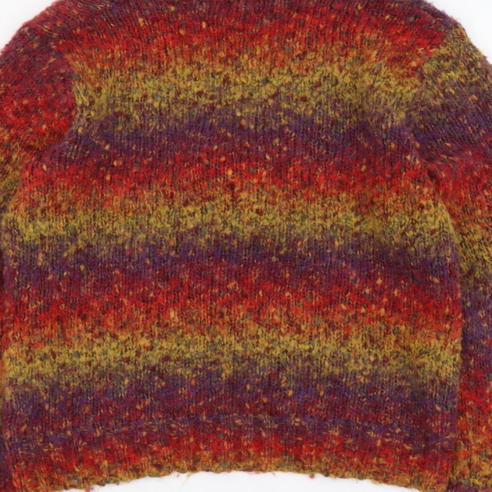 Per Una Womens Multicoloured Round Neck Acrylic Cardigan Jumper Size M