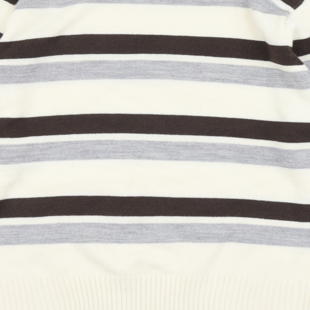 Jack & Danny's Mens Multicoloured Round Neck Striped Acrylic Pullover Jumper Size L Long Sleeve