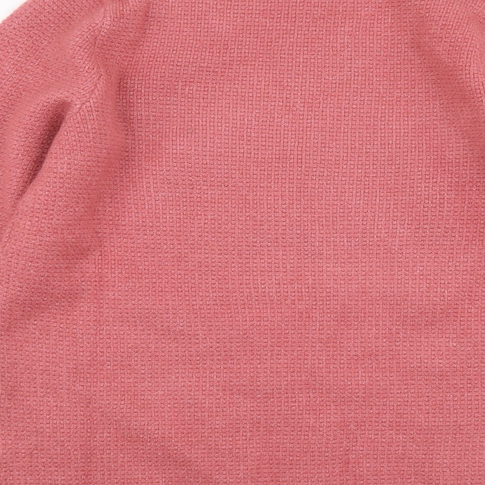 Cotton Traders Womens Pink Round Neck Acrylic Pullover Jumper Size 12