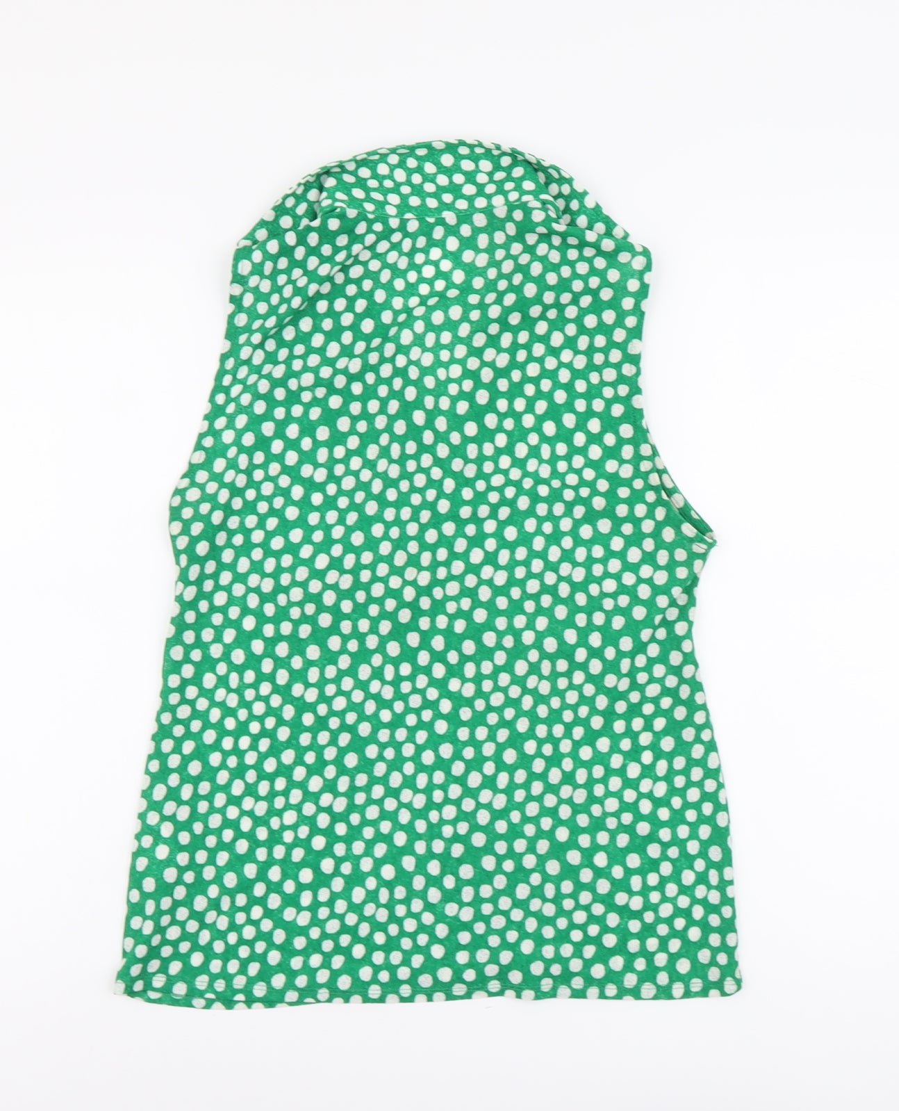 New Look Womens Green Geometric Polyester Basic Button-Up Size 12 Collared