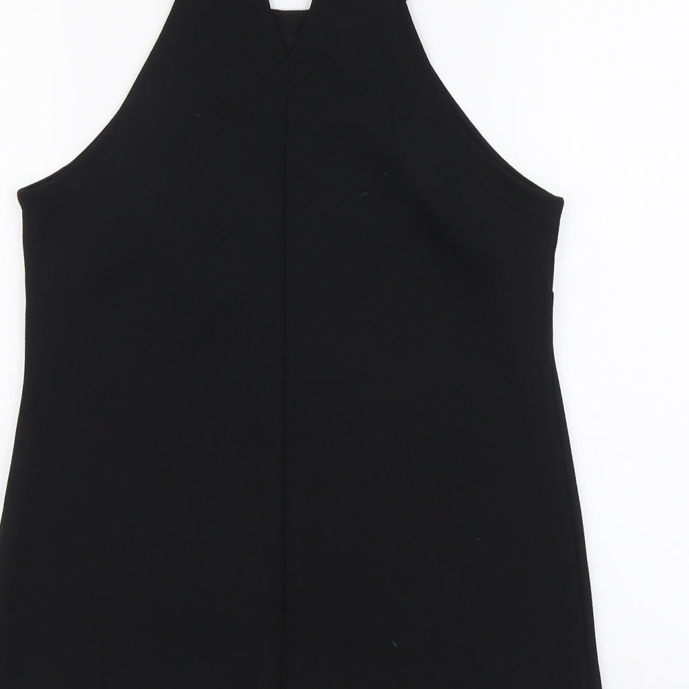 Papaya Womens Black Polyester Basic Tank Size 12 Round Neck - Scallop Hem