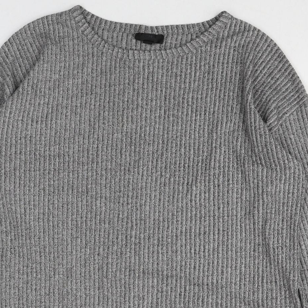 Topshop Womens Green Round Neck Cotton Pullover Jumper Size 16