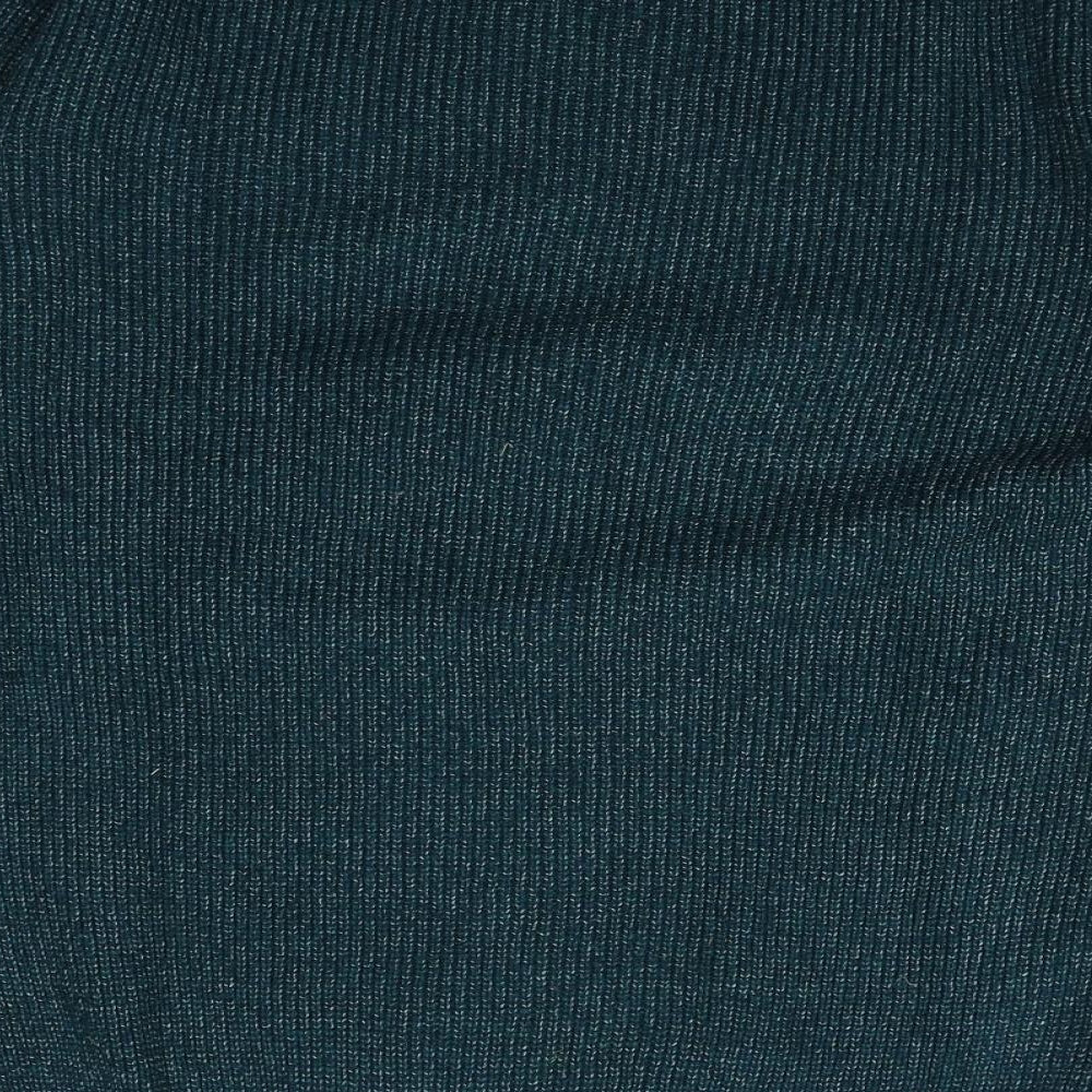 Marks and Spencer Mens Green Round Neck Polyamide Pullover Jumper Size XL Long Sleeve