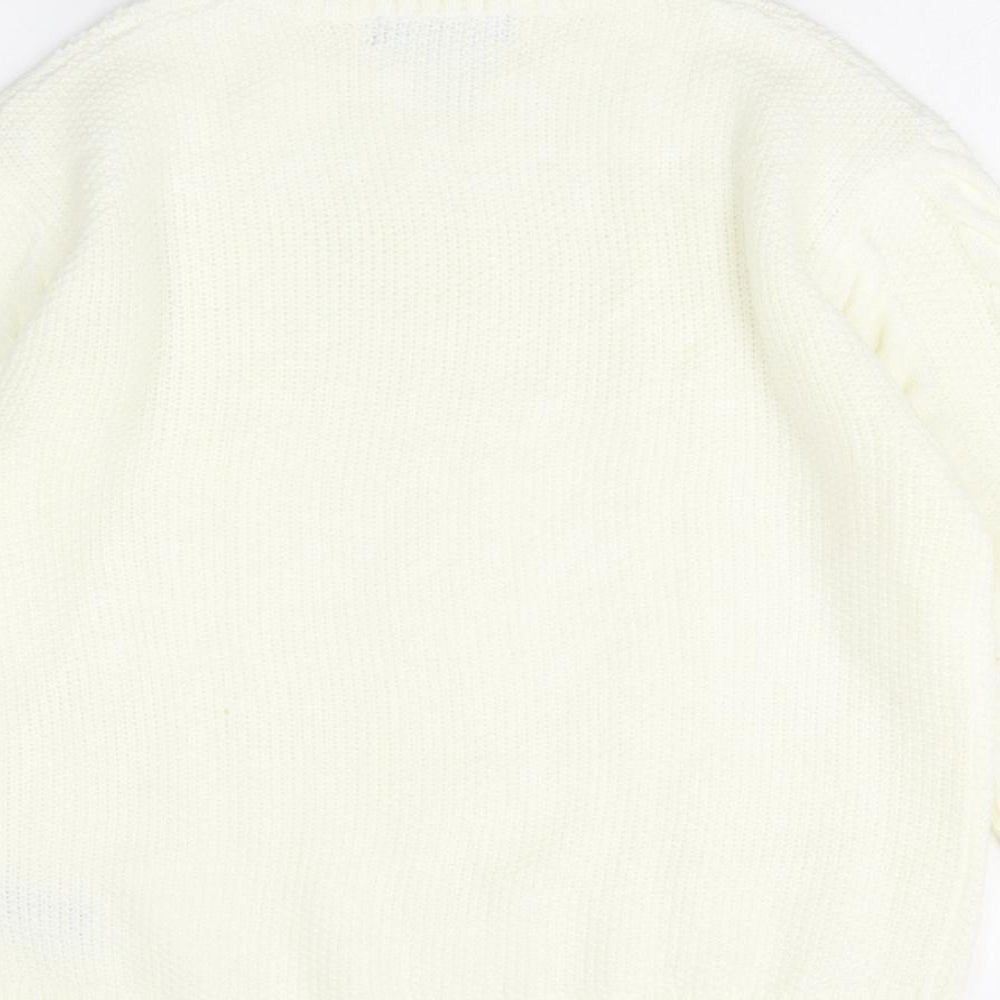 Marks and Spencer Womens White Roll Neck Acrylic Pullover Jumper Size S