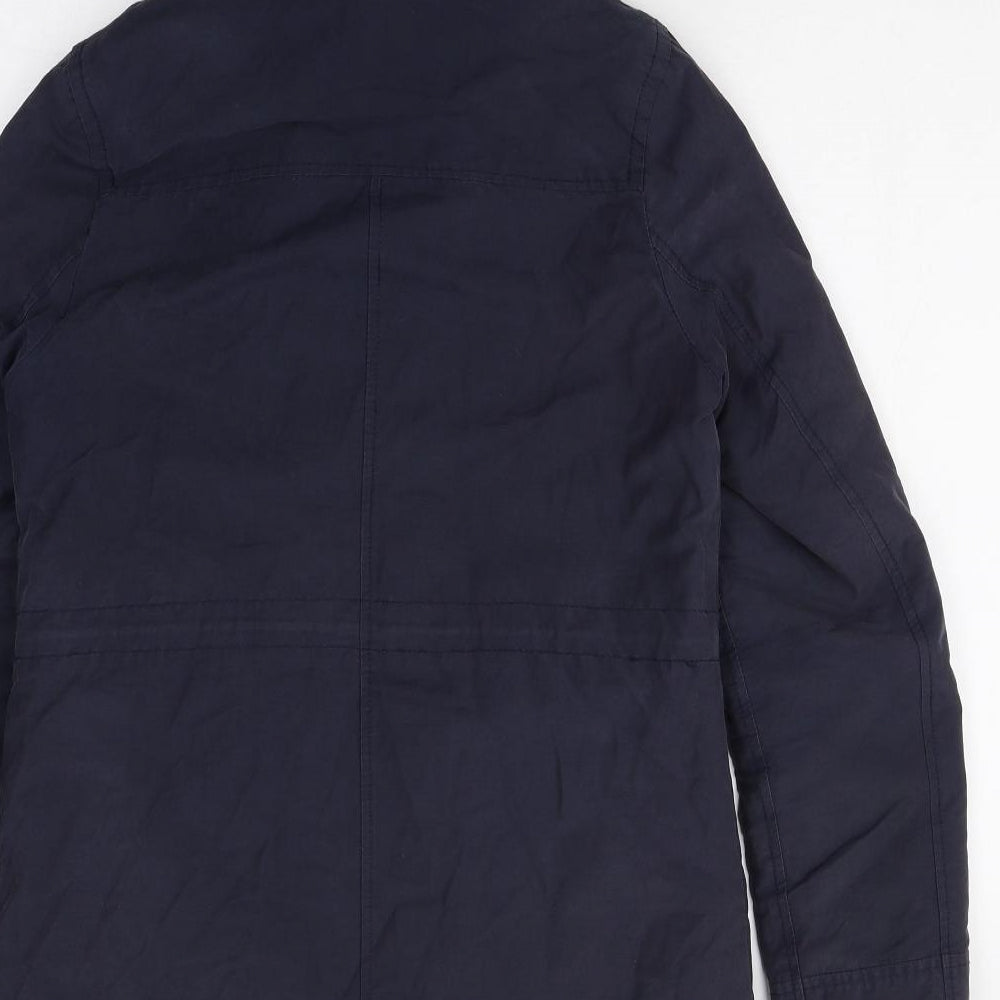 New Look Womens Blue Parka Coat Size 8 Zip