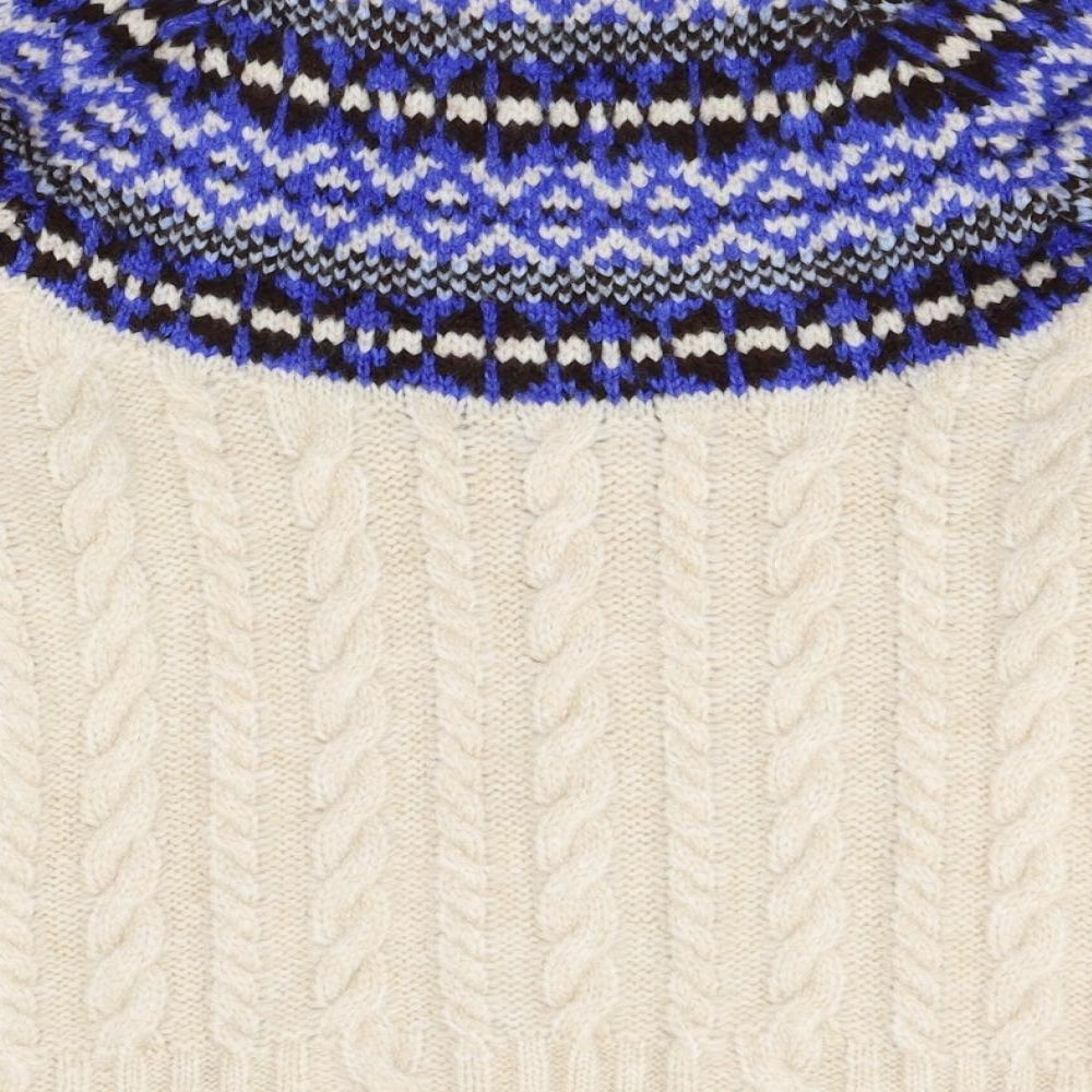 Marks and Spencer Womens Multicoloured Mock Neck Fair Isle Viscose Pullover Jumper Size S