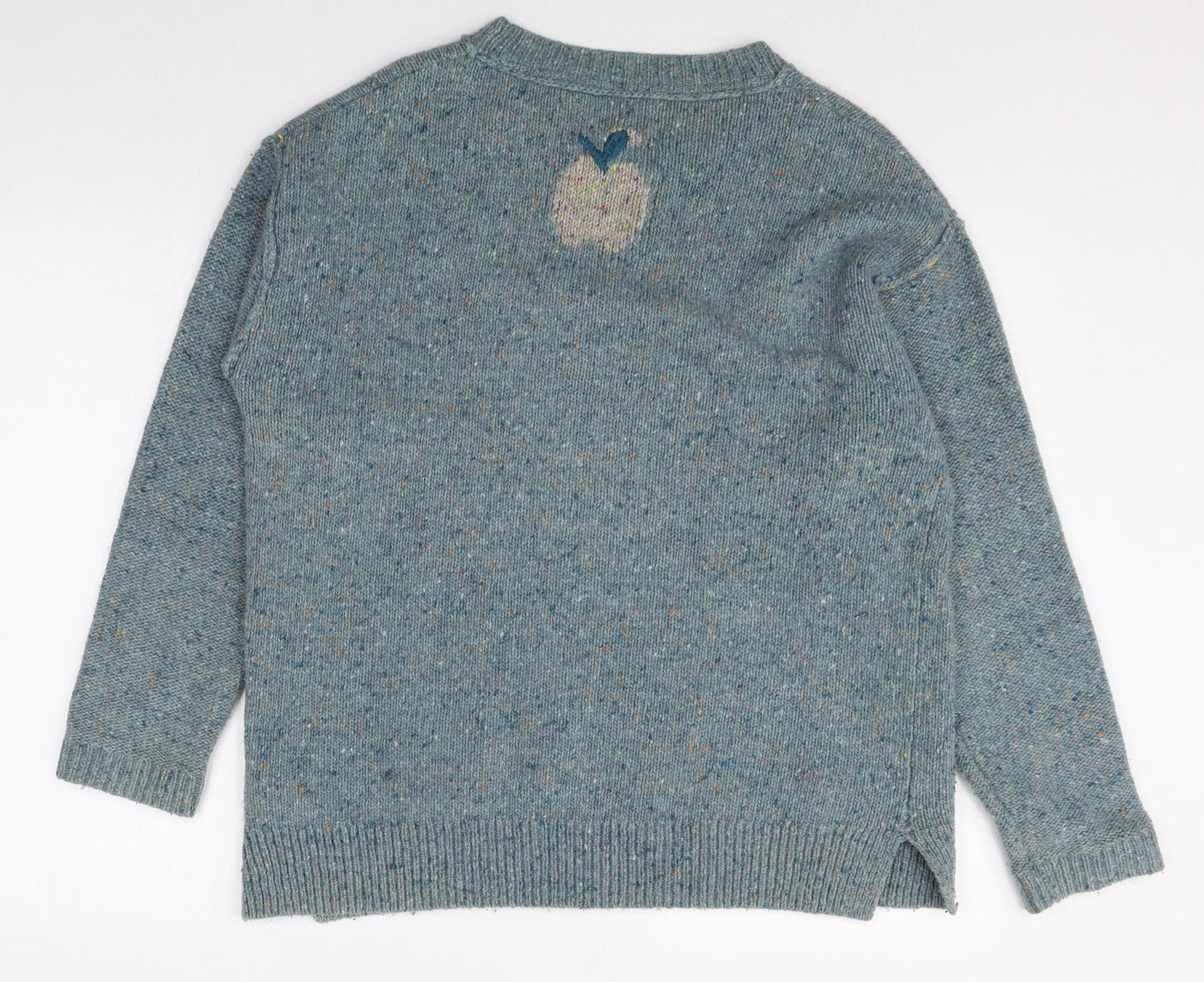 White Stuff Womens Blue Round Neck Wool Pullover Jumper Size 14