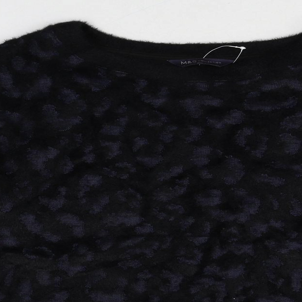 Marks and Spencer Womens Blue Animal Print Polyamide Pullover Sweatshirt Size L Pullover - Leopard Print