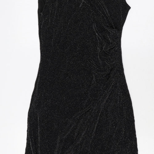 Wallis Womens Black Nylon A-Line Size 12 Round Neck Pullover