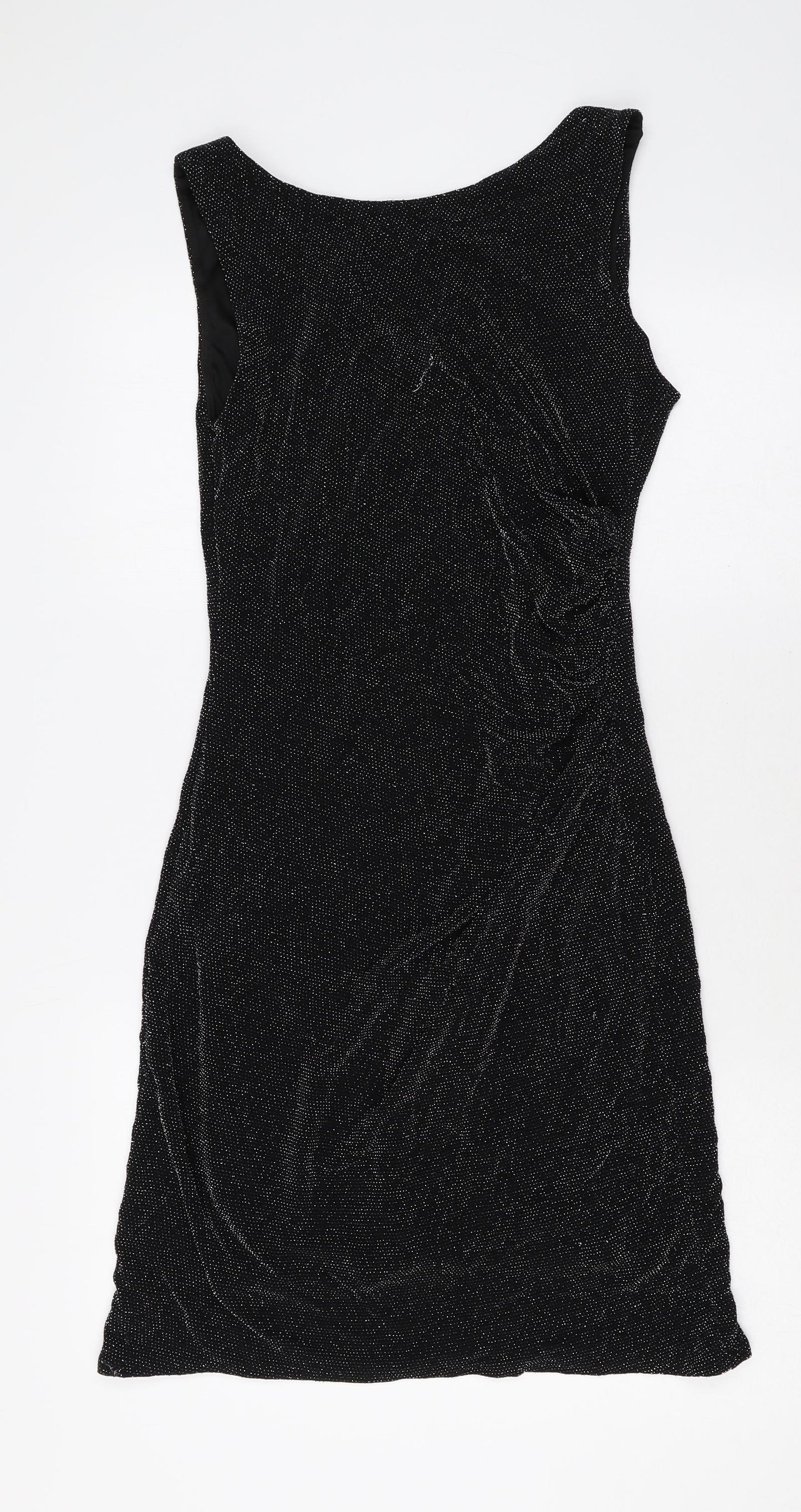 Wallis Womens Black Nylon A-Line Size 12 Round Neck Pullover