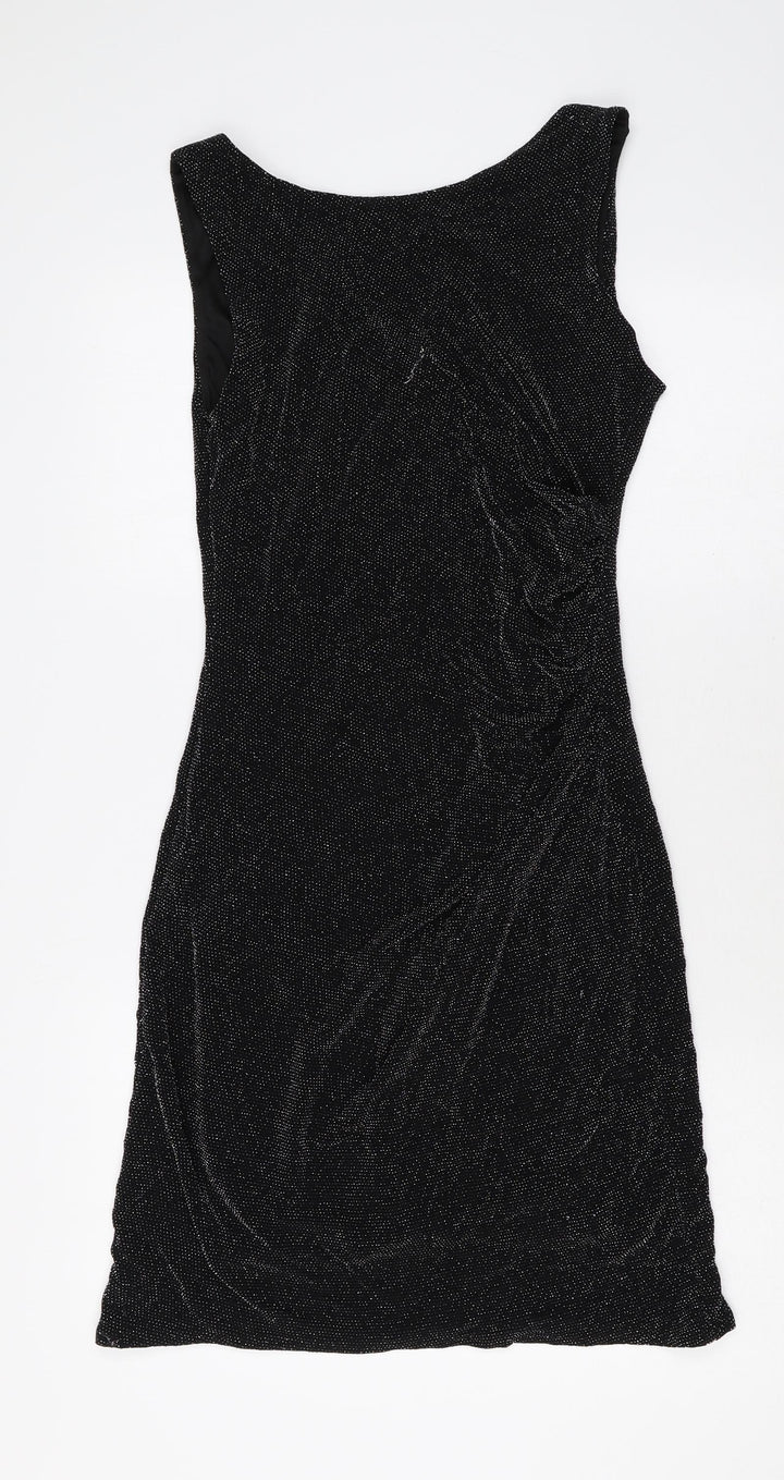 Wallis Womens Black Nylon A-Line Size 12 Round Neck Pullover