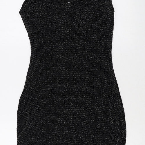 Wallis Womens Black Nylon A-Line Size 12 Round Neck Pullover