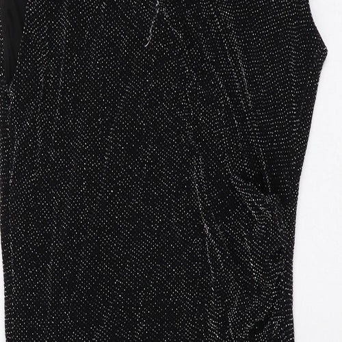 Wallis Womens Black Nylon A-Line Size 12 Round Neck Pullover
