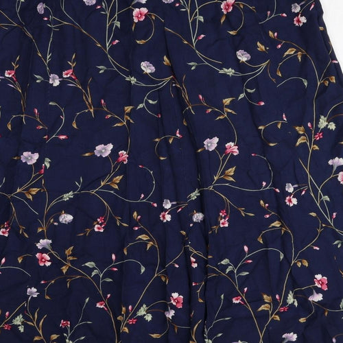 Jacque and Koko Womens Multicoloured Floral Viscose Swing Skirt Size 14 Zip