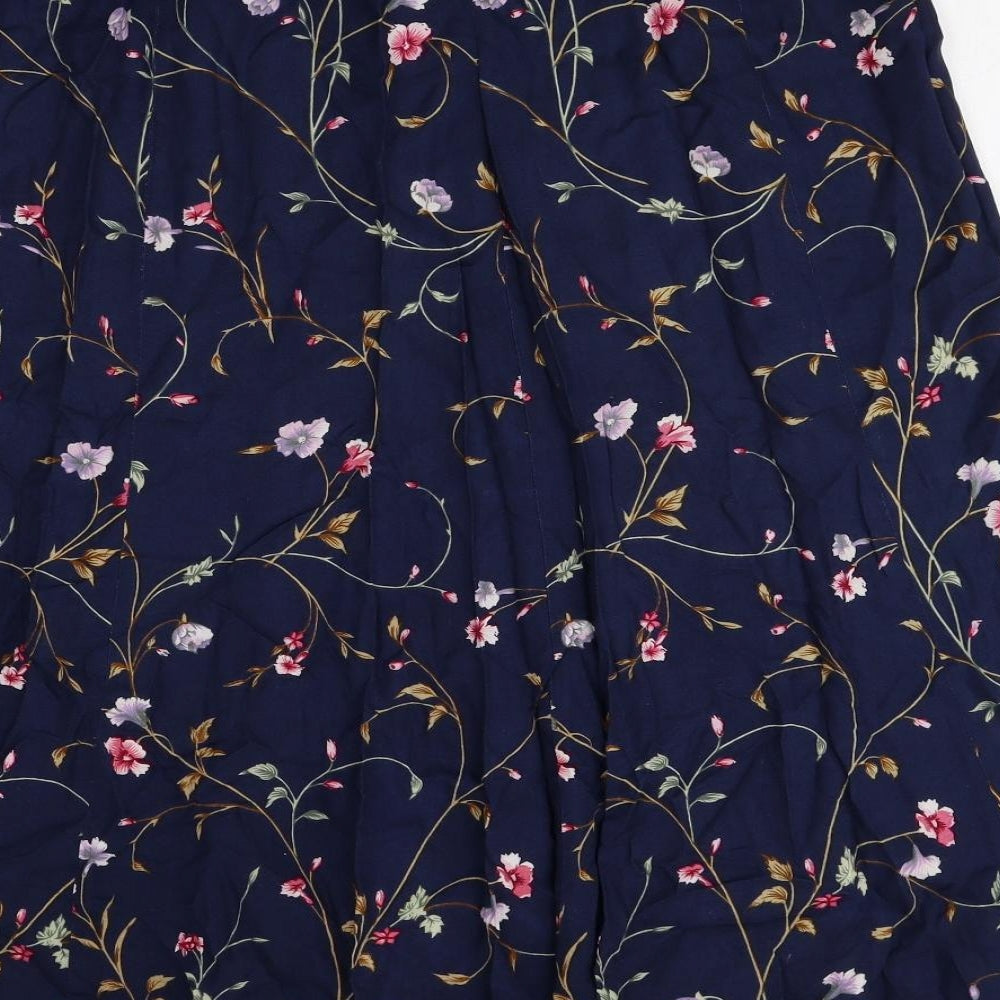 Jacque and Koko Womens Multicoloured Floral Viscose Swing Skirt Size 14 Zip