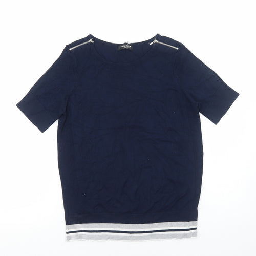 Debenhams Womens Blue Viscose Basic T-Shirt Size M Round Neck