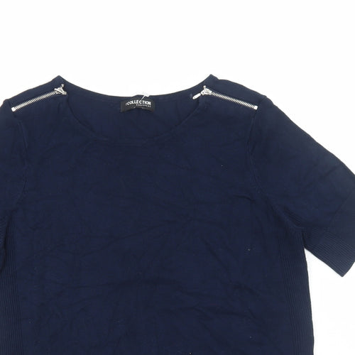 Debenhams Womens Blue Viscose Basic T-Shirt Size M Round Neck