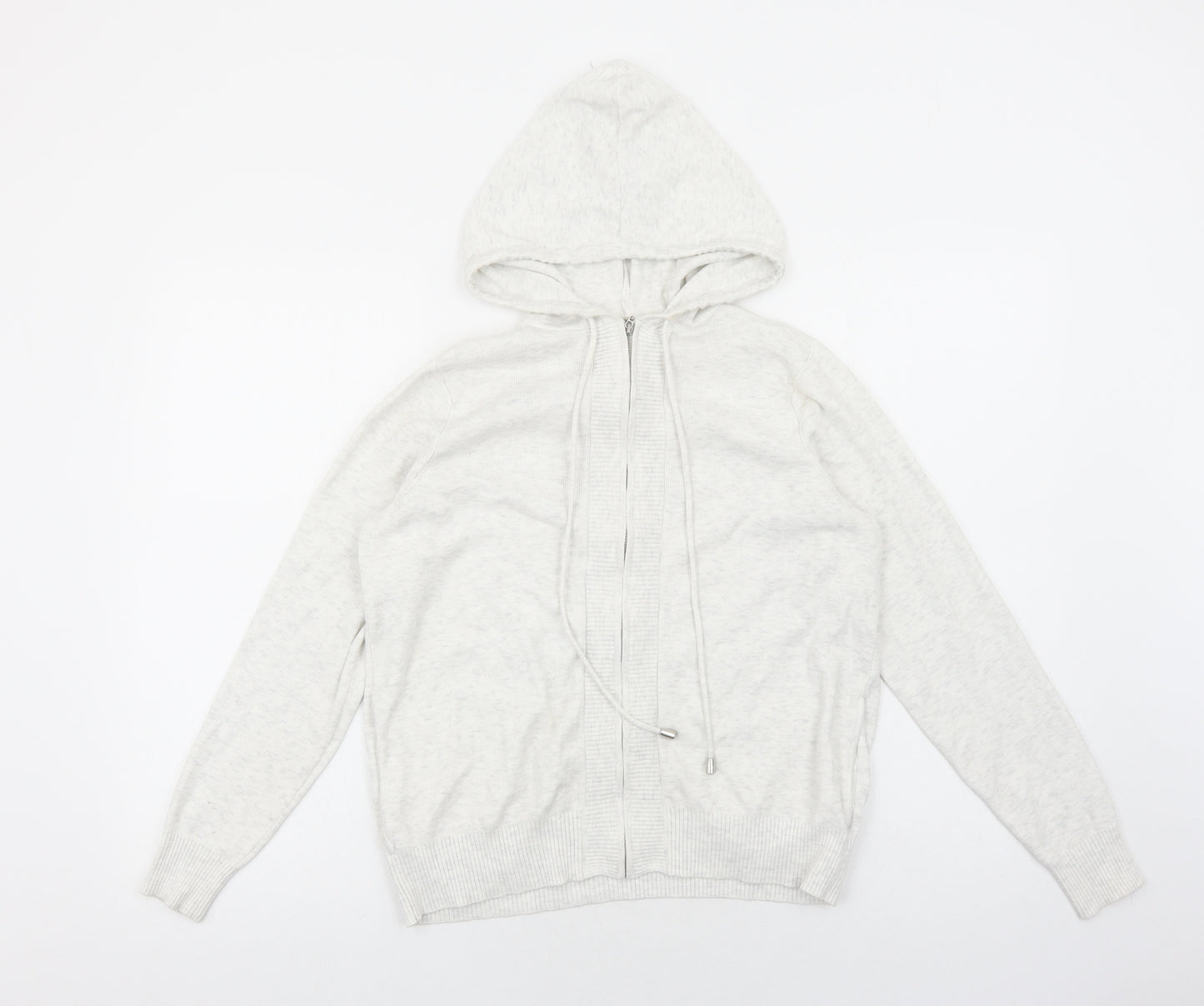 Marks and Spencer Womens Grey Viscose Full Zip Hoodie Size S Zip