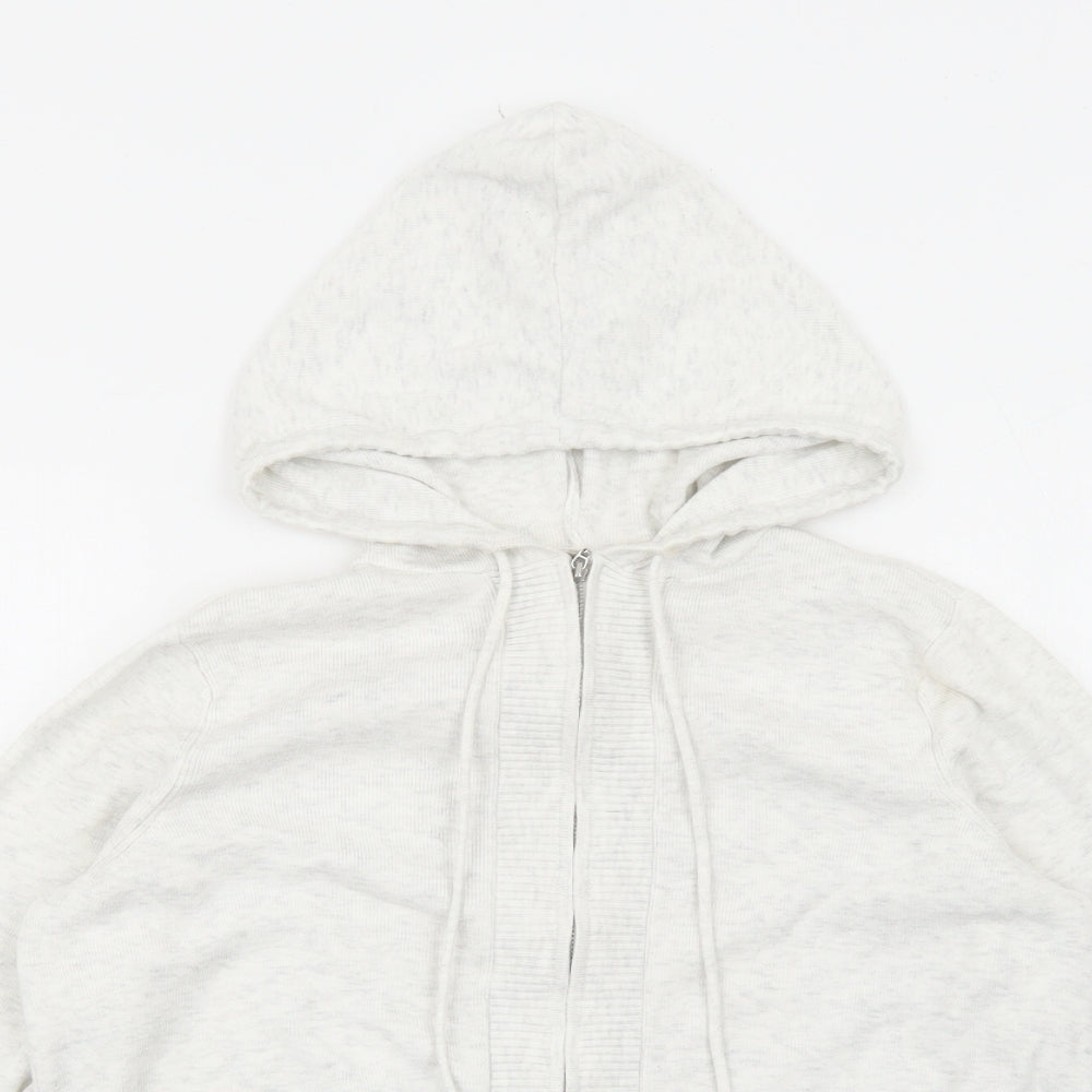 Marks and Spencer Womens Grey Viscose Full Zip Hoodie Size S Zip