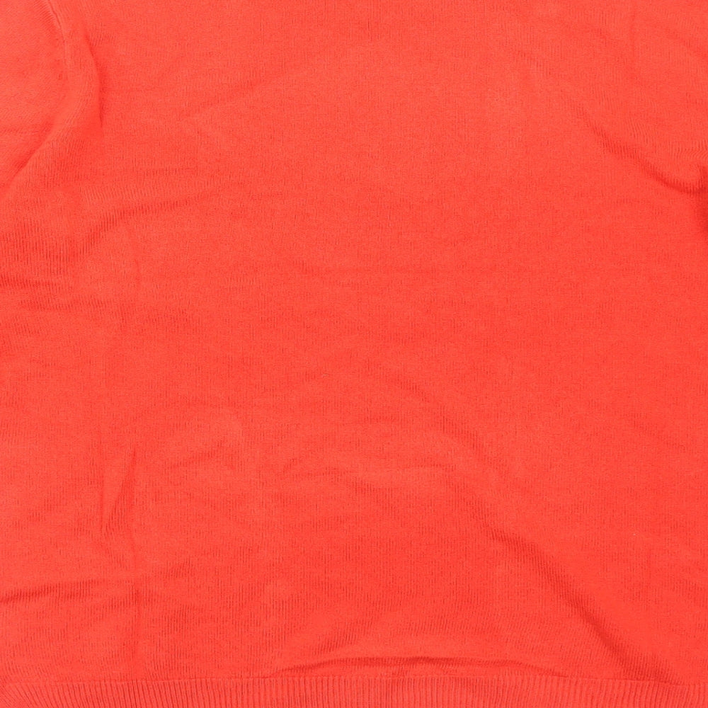 Marks and Spencer Womens Orange Round Neck Acrylic Pullover Jumper Size 10