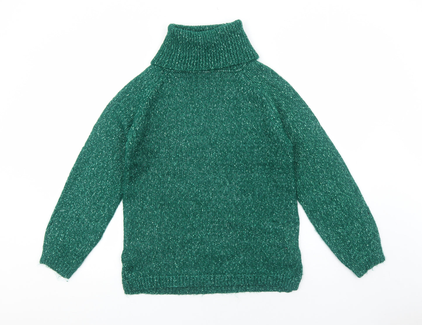 Marks and Spencer Womens Green Roll Neck Acrylic Pullover Jumper Size XS