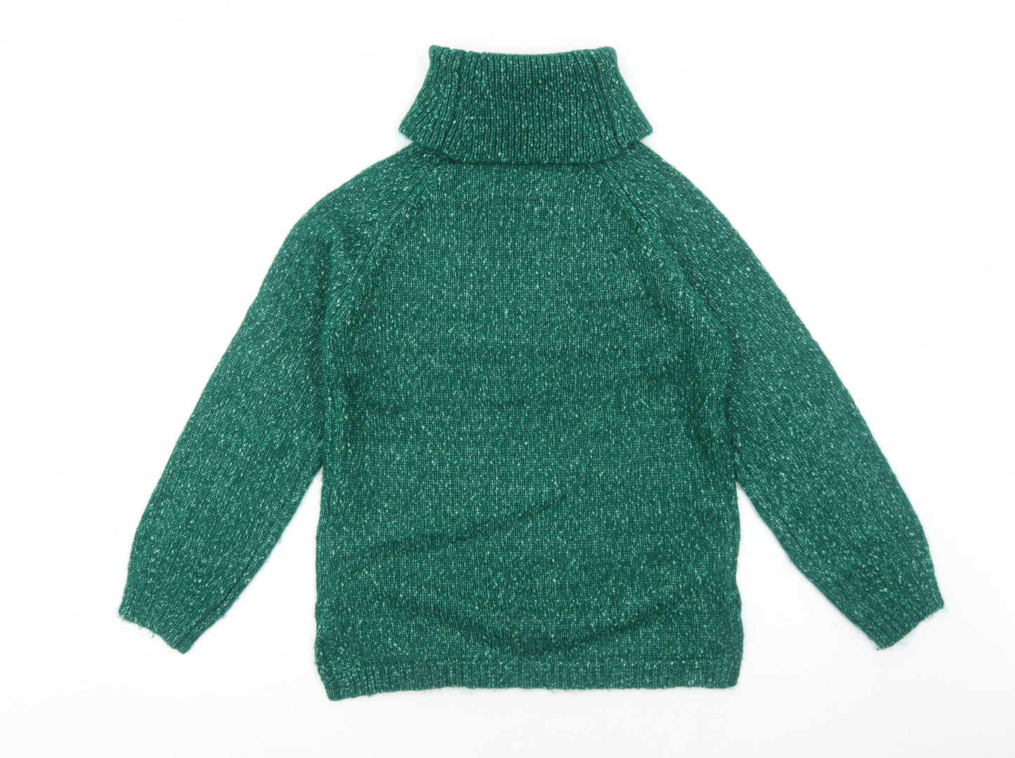 Marks and Spencer Womens Green Roll Neck Acrylic Pullover Jumper Size XS